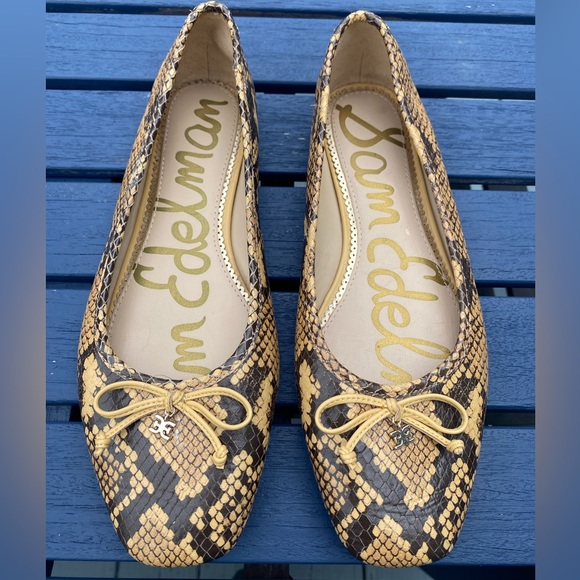 sam edelman jillie snakeskin ballet flats sz 8 - Picture 3 of 5